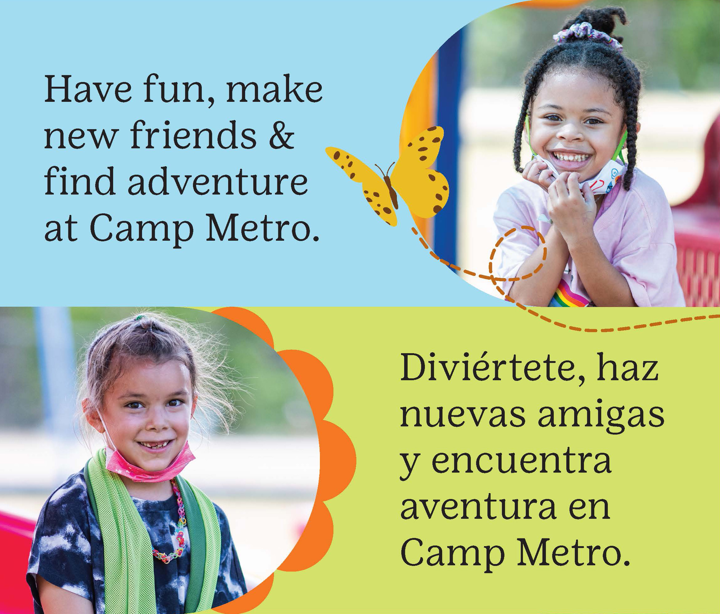 Camp Metro Camp Metro header picture of girls on a jungle gym
