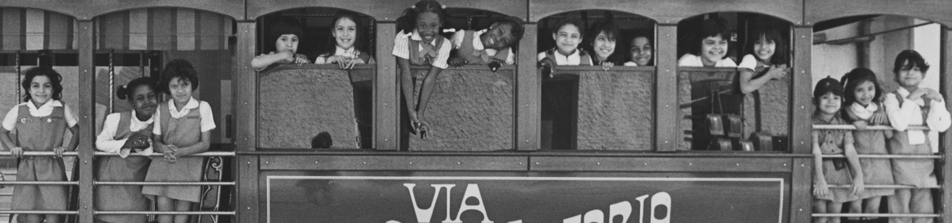  Black and white photo of girls in a parade 